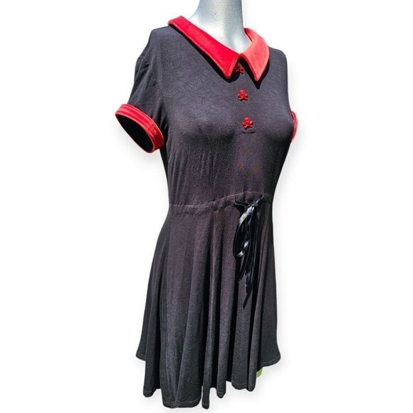 Killstar Black Red Skulls Doom Skater Dress - Picture 2 of 14